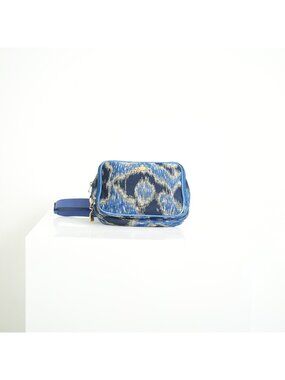 Vivienne Westwood Leonpa Blue and Silver Jacquard Pattern Crossbody/Waist Bag